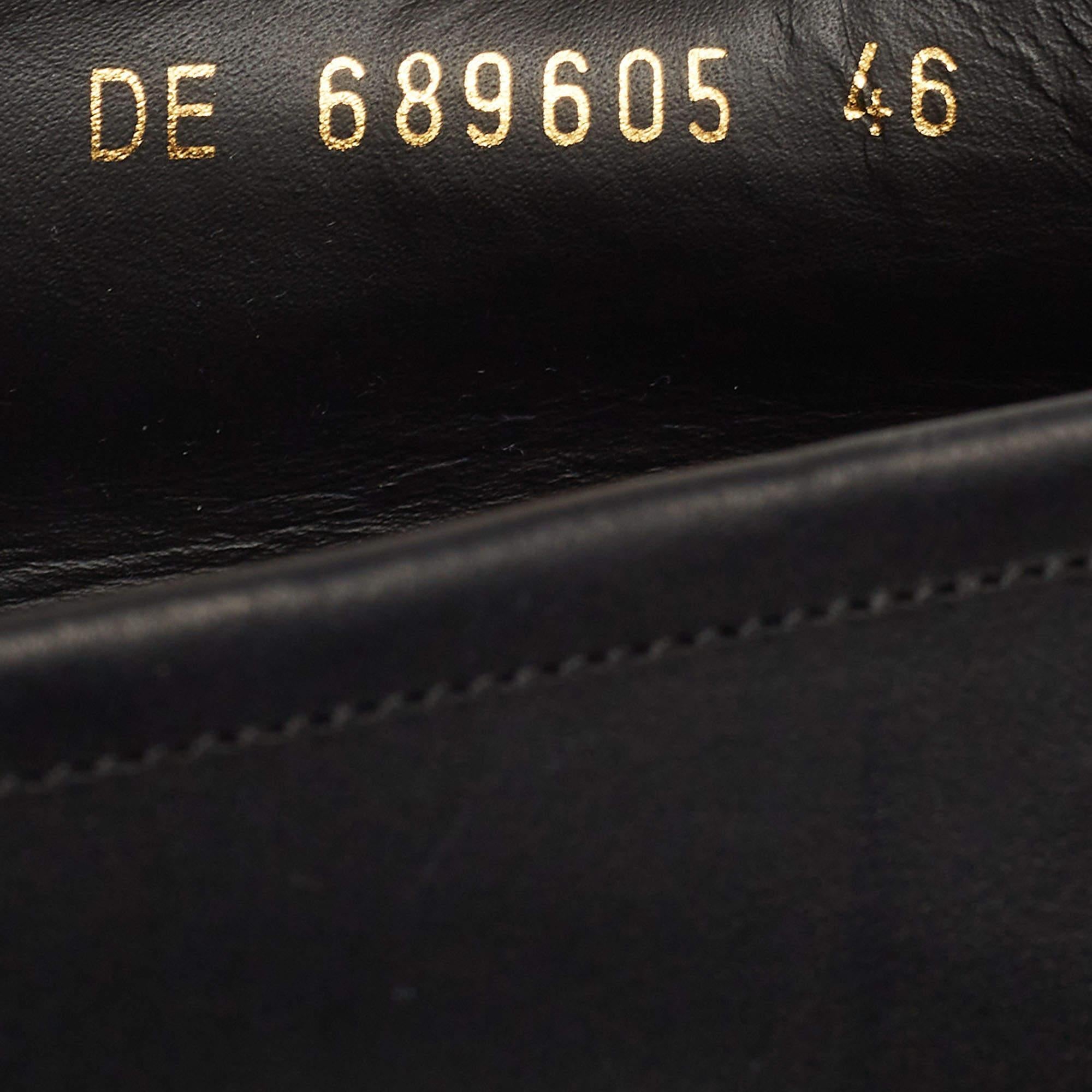 Saint Laurent Black Leather Penny Slip On Loafers Size 46 1