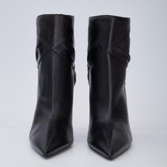 Saint Laurent Black Leather Pointed Toe Bootie 606304 (EU 39)