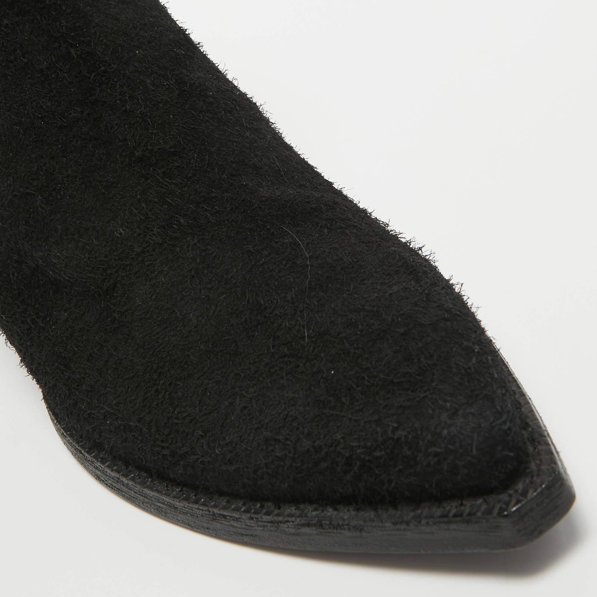 Saint Laurent Black Leather Pointed Toe Boots Size 43 1
