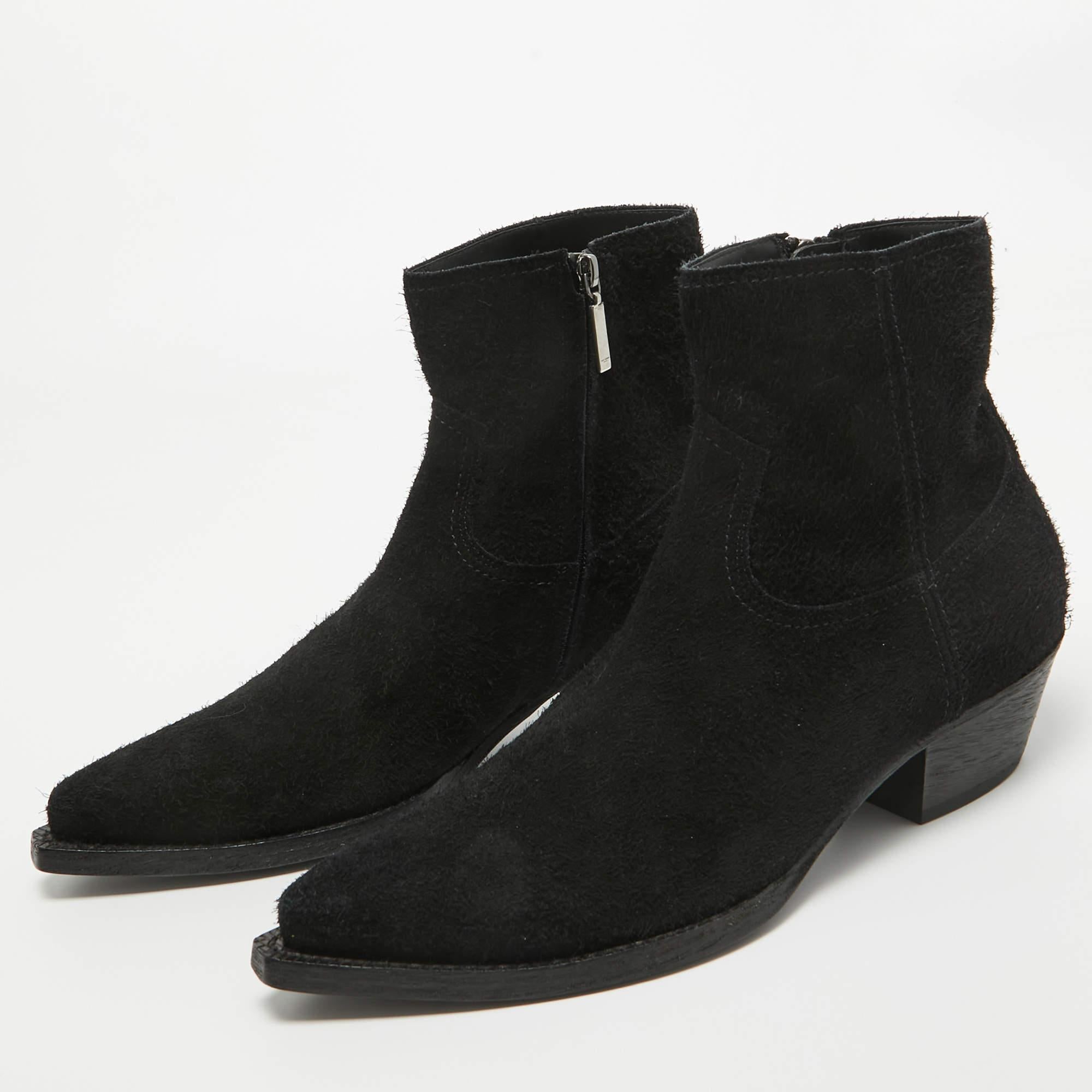 Saint Laurent Black Leather Pointed Toe Boots Size 43 3