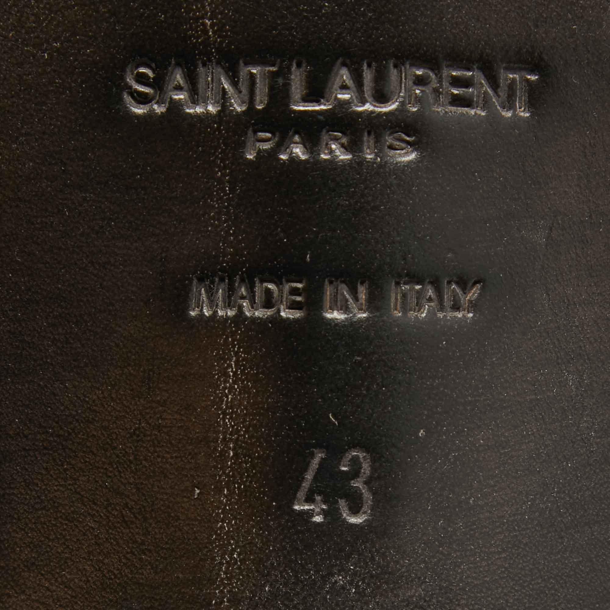 Saint Laurent Black Leather Pointed Toe Boots Size 43 4