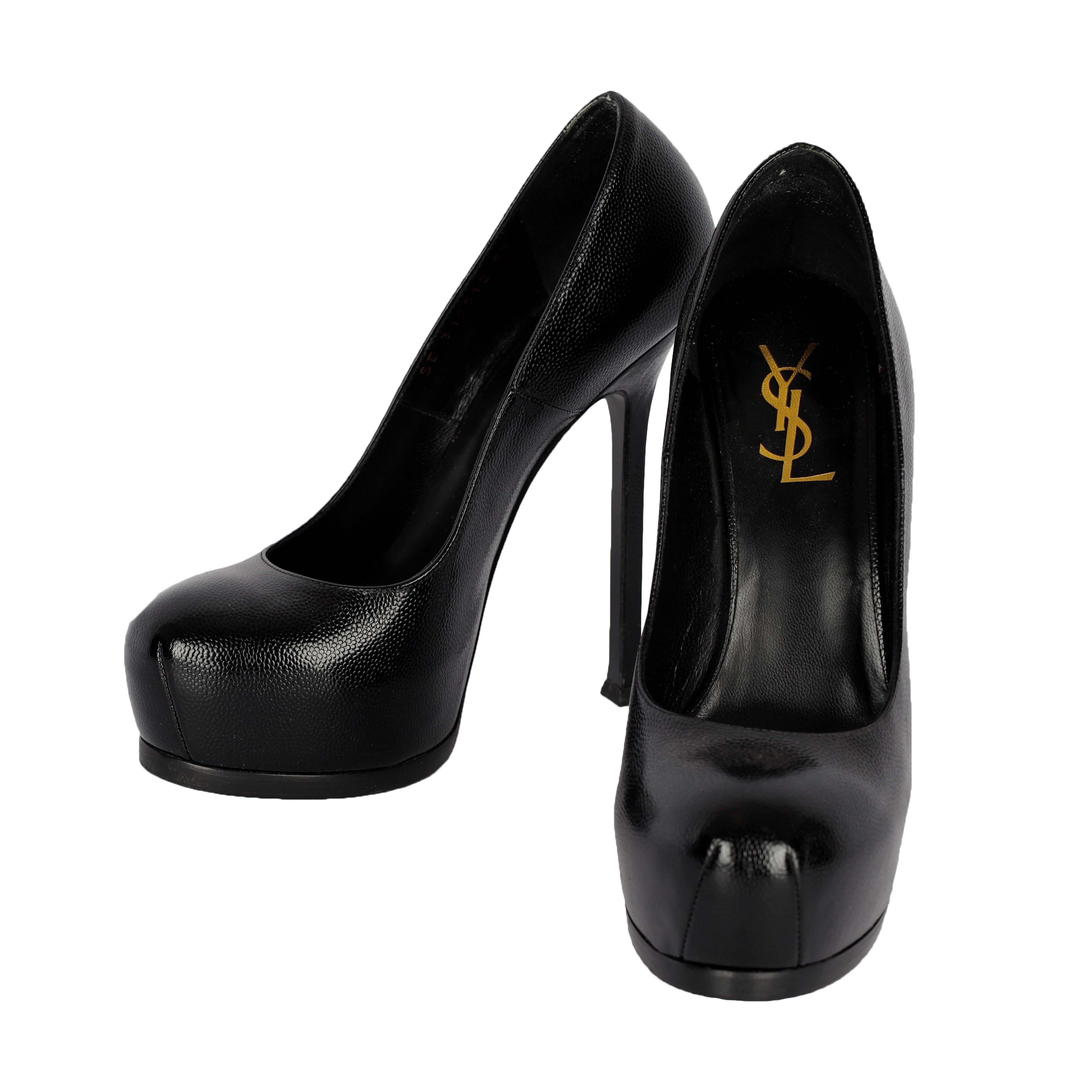 Women's Saint Laurent Black Leather Pumps - '20s For Sale