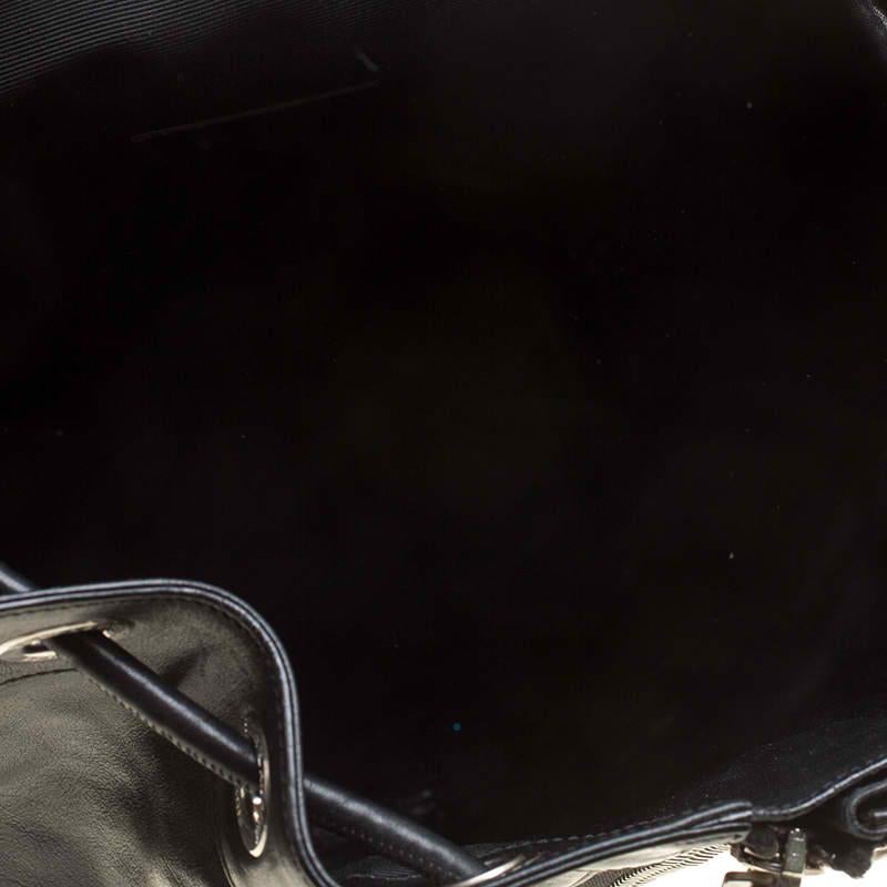 Saint Laurent Black Leather Rider Bucket Bag 1