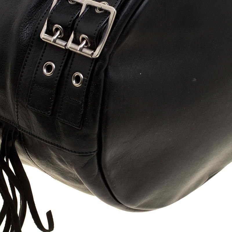 Saint Laurent Black Leather Rider Bucket Bag 3