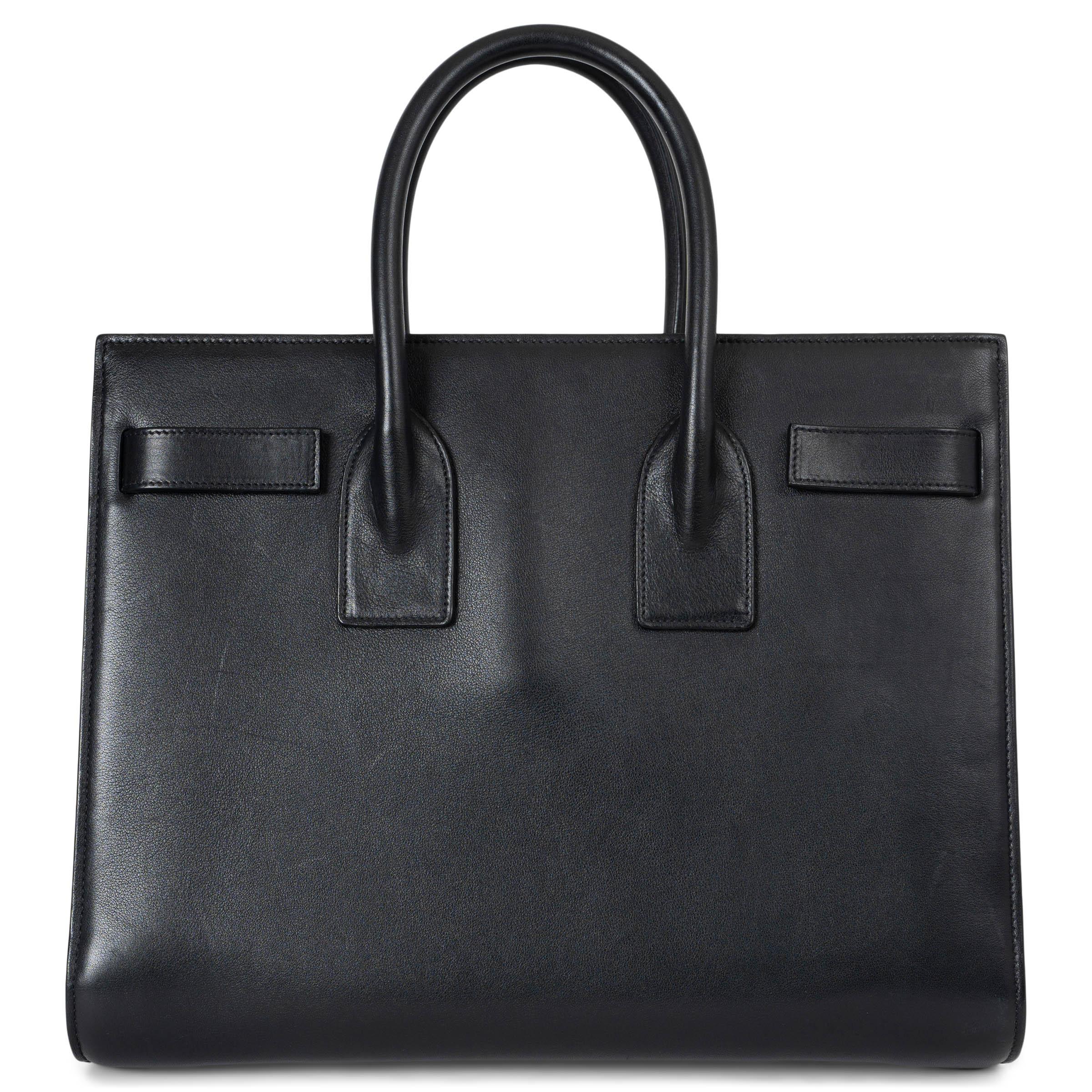 Black SAINT LAURENT black leather SAC DE JOUR SMALL Tote Bag For Sale