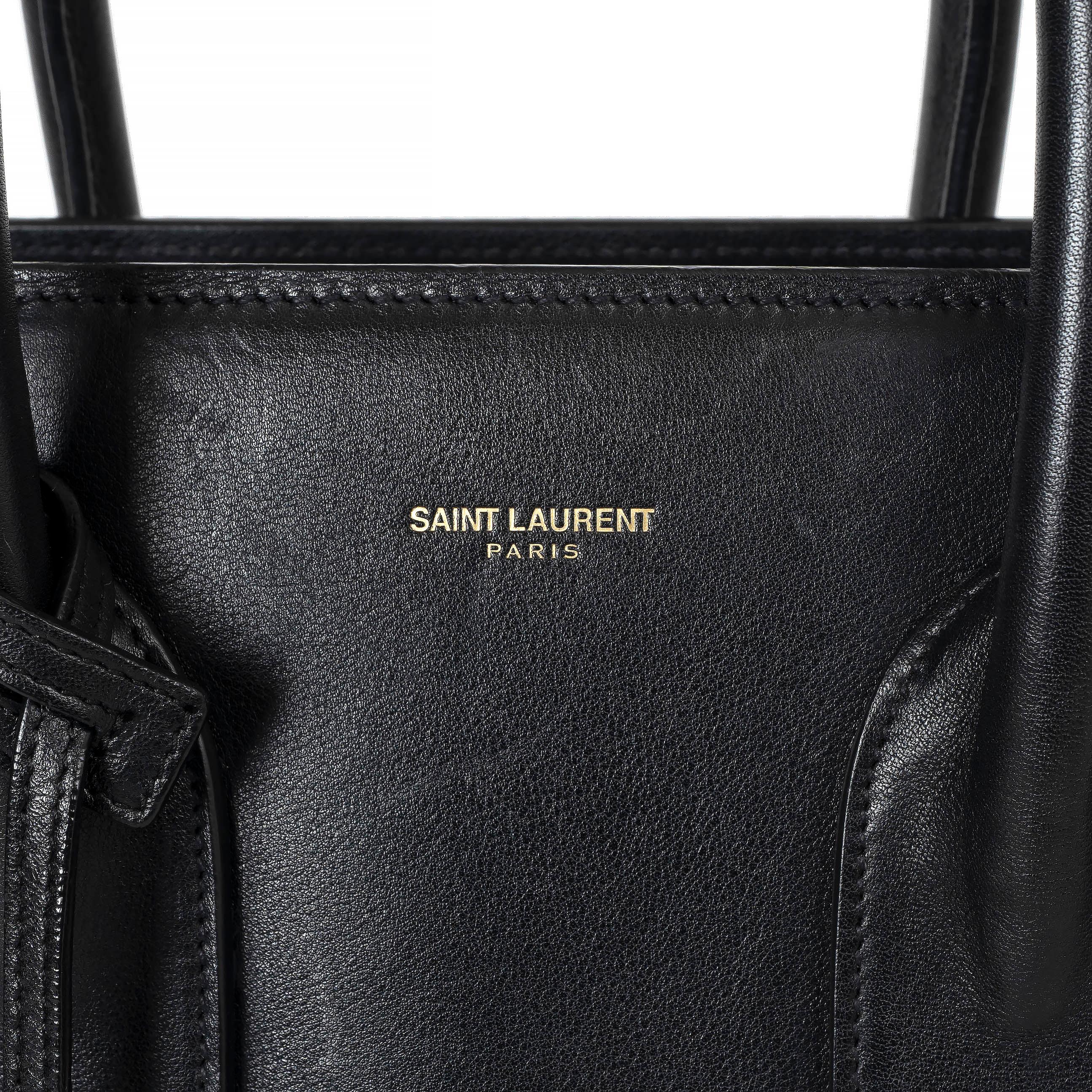 SAINT LAURENT black leather SAC DE JOUR SMALL Tote Bag For Sale 1