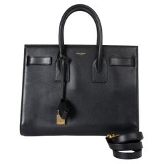 SAINT LAURENT black leather SAC DE JOUR SMALL Tote Bag