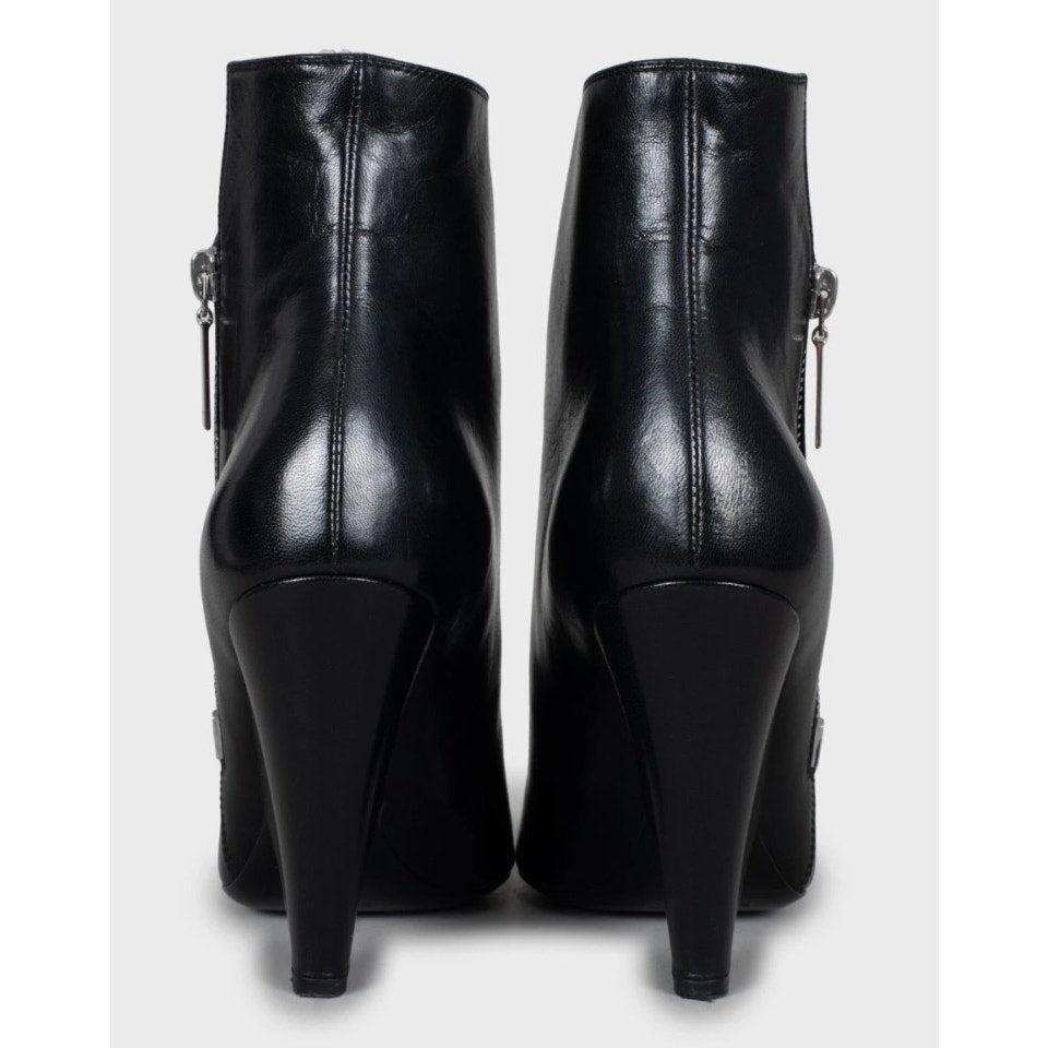 Saint Laurent Botines de piel negra con tacón esculpido S.36.5 en Bueno estado para la venta en Krakow, PL