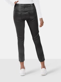 Saint Laurent Black Leather Skinny Cropped Trousers Size M