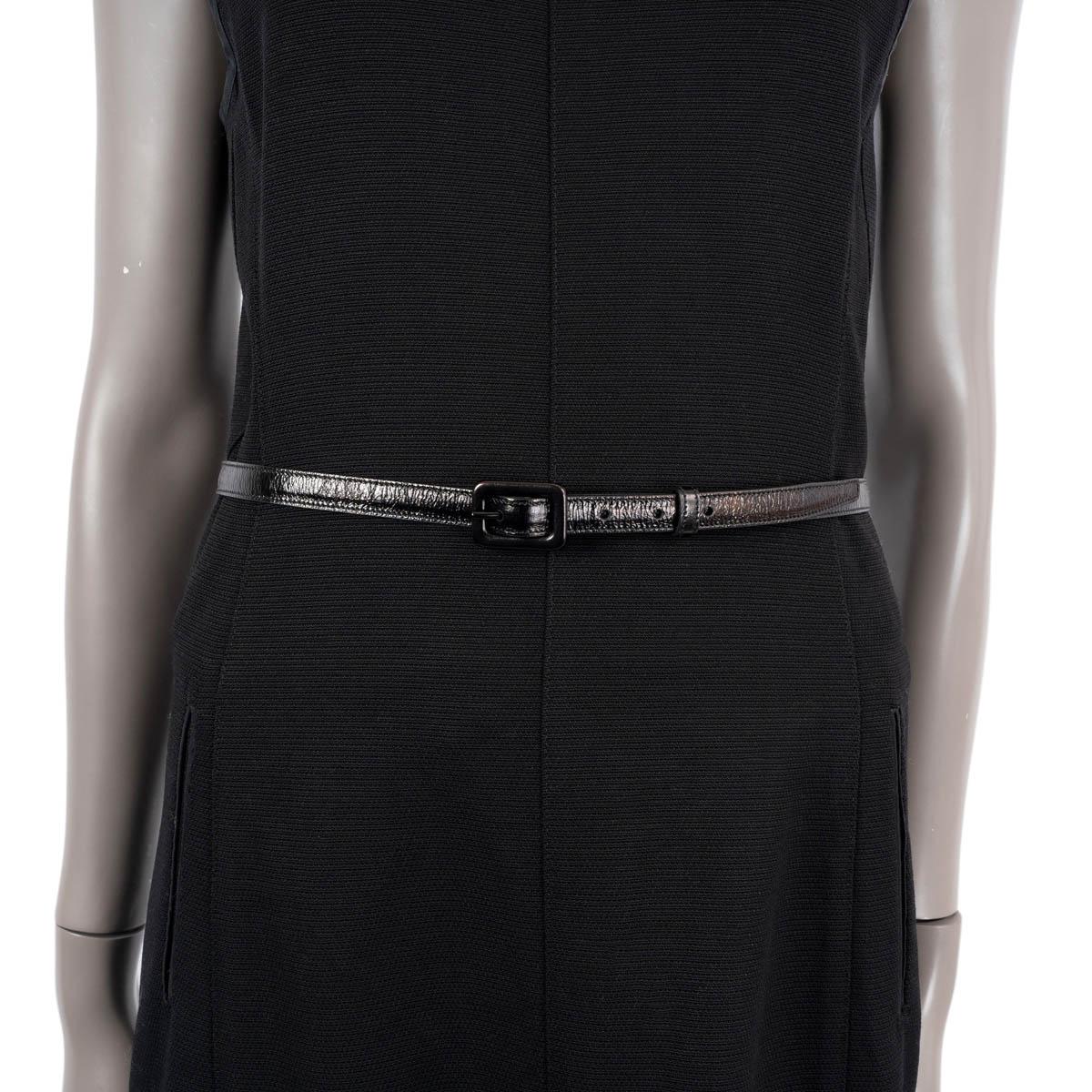 100% authentic Saint Laurent thin belt in black leather with a black buckle. Has been worn and is in excellent condition.


Measurements
Tag Size	80
Width	1.3cm (0.5in)
Fits	75cm (29.3in) to 83cm (32.4in)
Length	91cm (35.5in)
Buckle Size