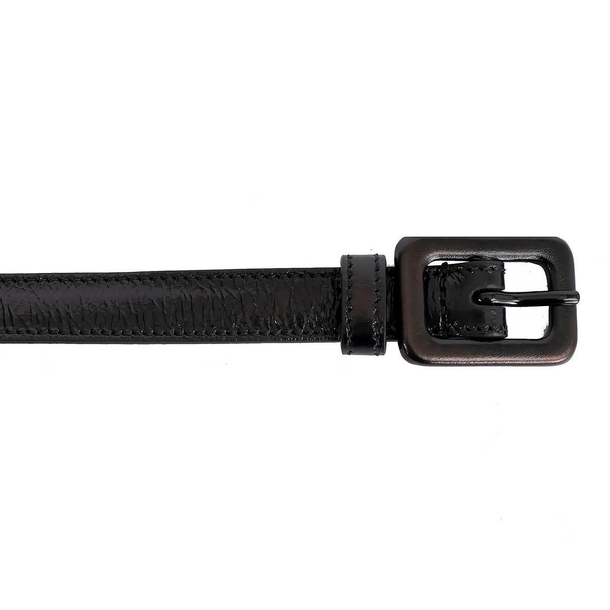 SAINT LAURENT ceinture SKINNY WAIST en cuir noir 80 Pour femmes en vente