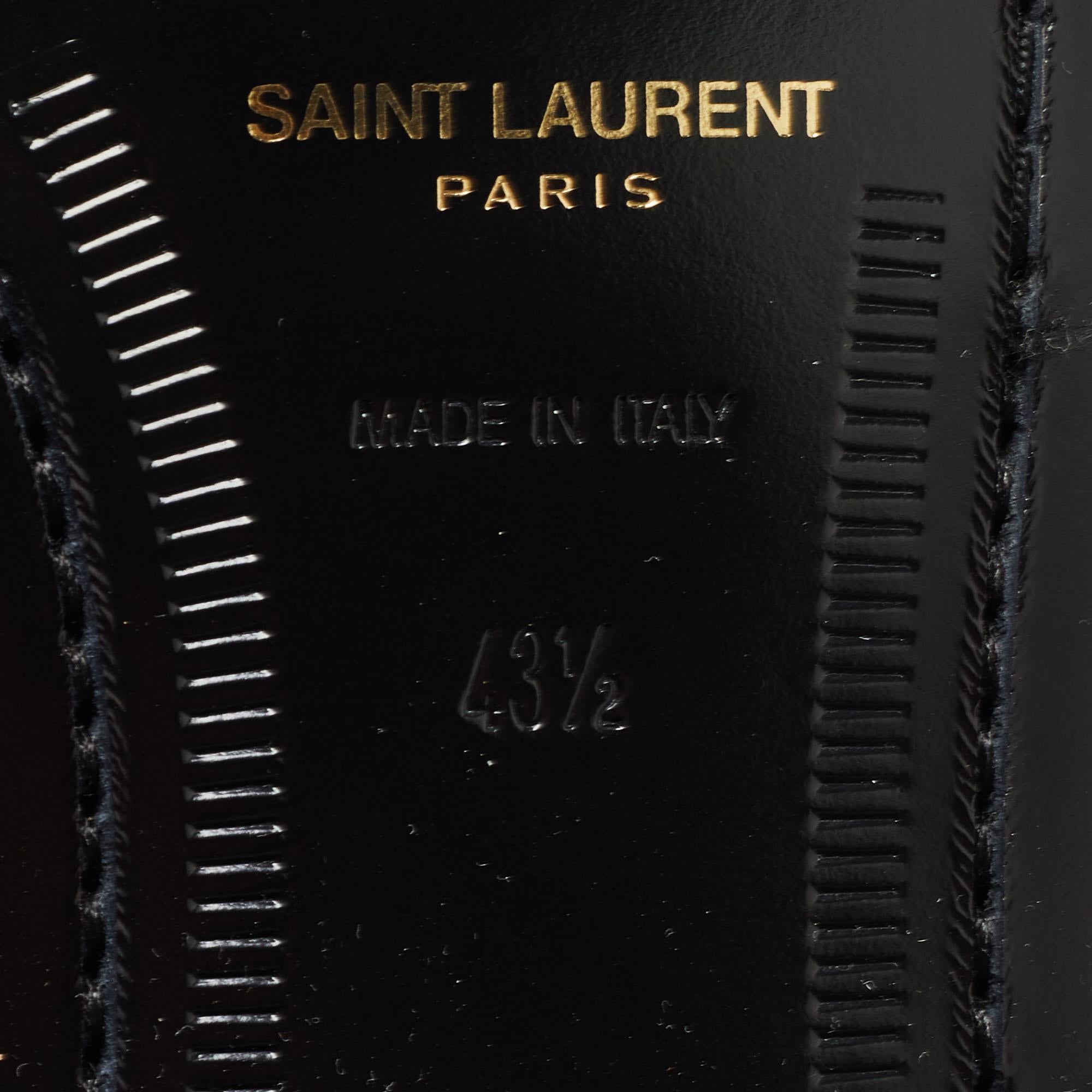 Saint Laurent Black Leather Slip On Loafers Size 43.5 3