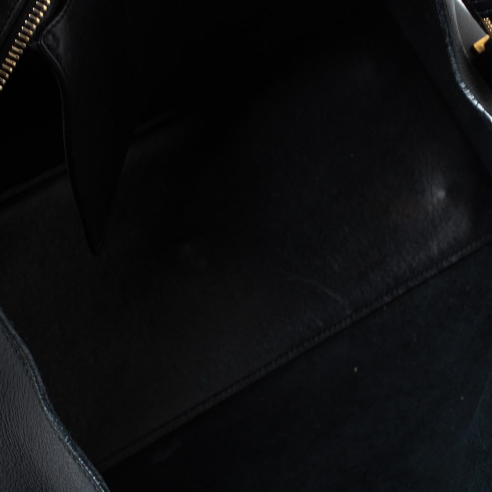 Saint Laurent Black Leather Small Cabas Ligne Y Tote 3