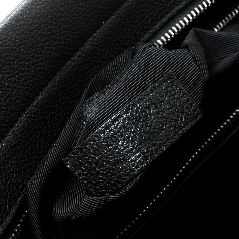 Saint Laurent Black Leather Small Cabas Rive Gauche Tote In Good Condition In Dubai, Al Qouz 2