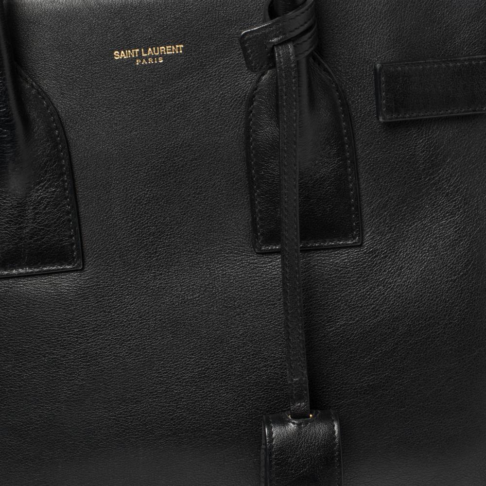 Saint Laurent Black Leather Small Classic Sac De Jour Tote 5