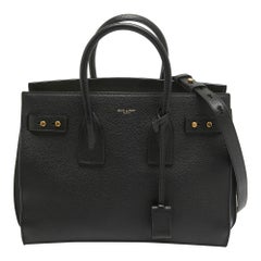 Saint Laurent Black Leather Small Classic Sac De Jour Tote