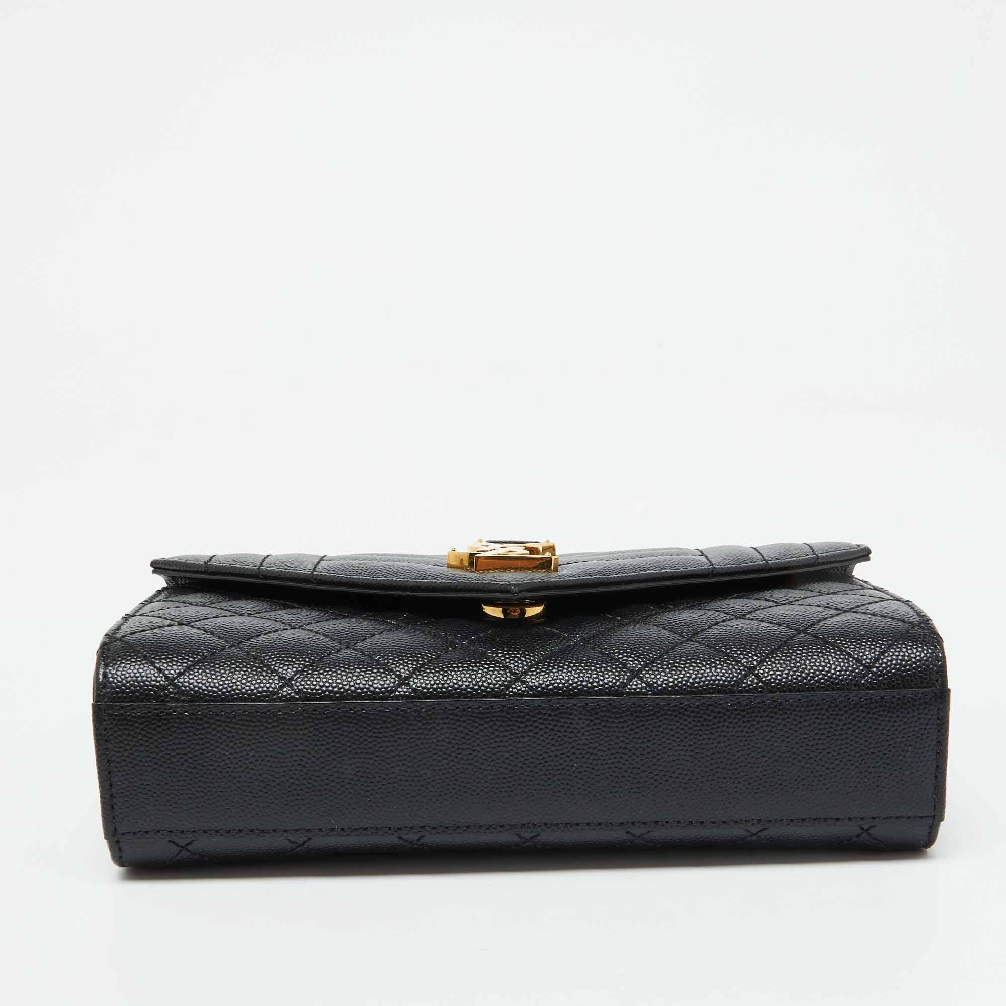 Saint Laurent Black Leather Small Envelope Flap Shoulder Bag 4