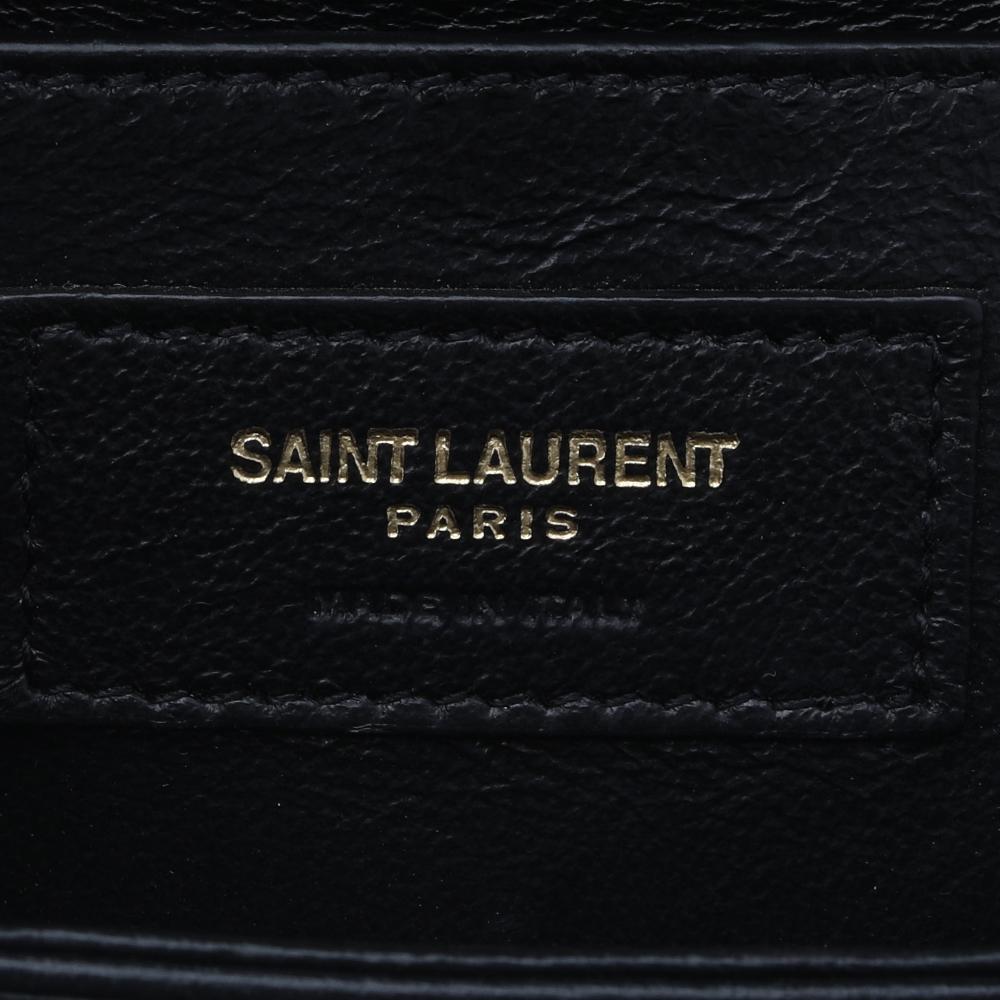 Saint Laurent Black Leather Small Le 61 Saddle Bag In Good Condition In Dubai, Al Qouz 2