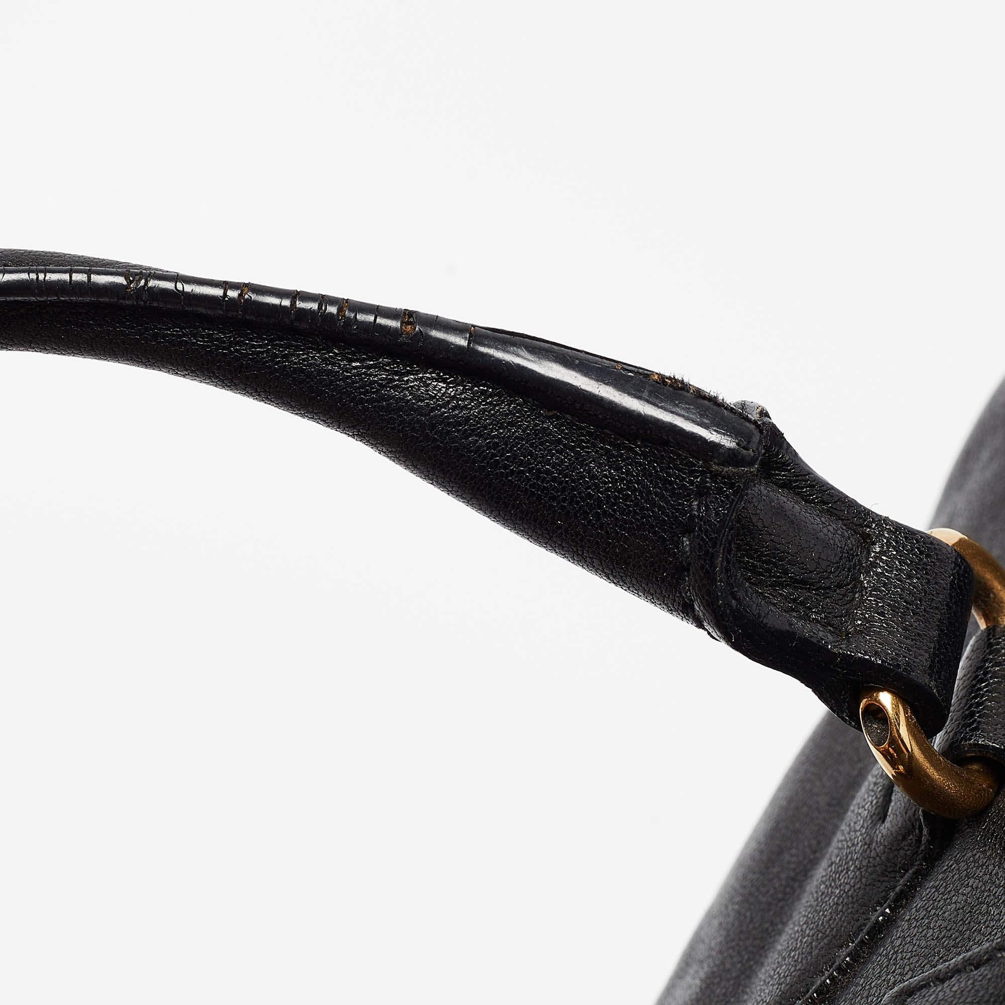 Saint Laurent Black Leather Small Ligne Y Cabas Chyc Tote 2
