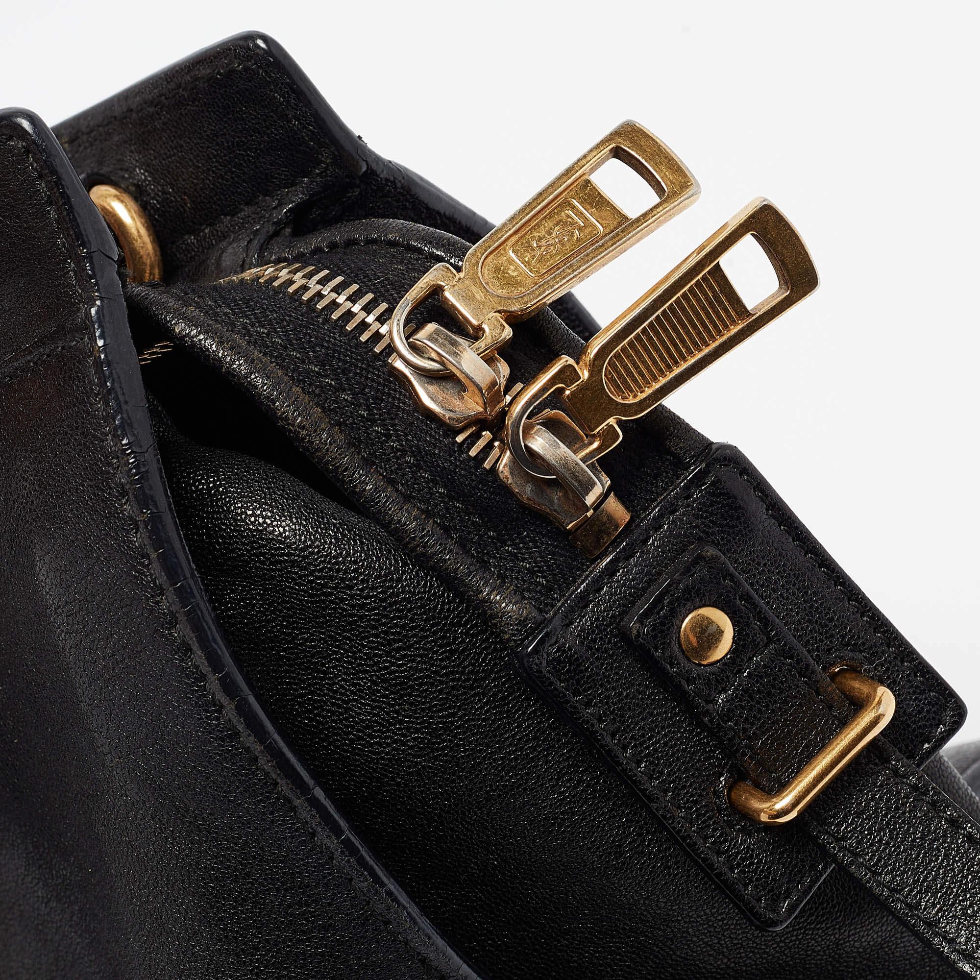 Saint Laurent Black Leather Small Ligne Y Cabas Chyc Tote 4