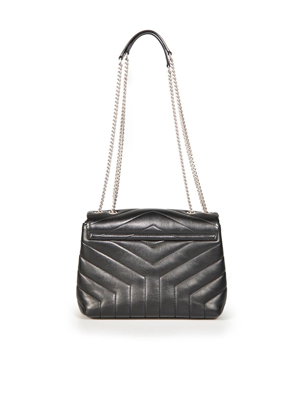 Saint Laurent Black Leather Small Loulou Bag In Good Condition In London, GB