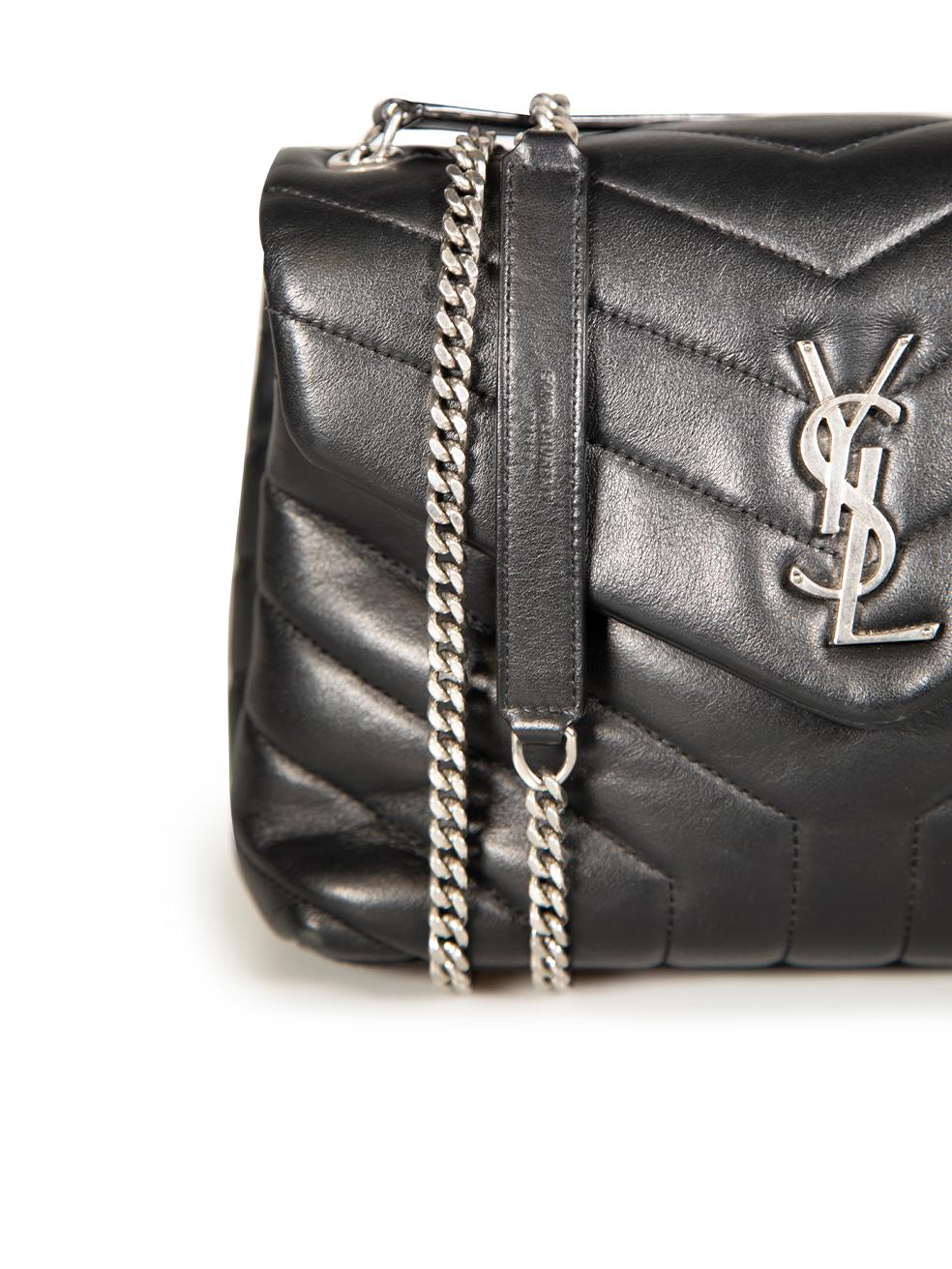 Saint Laurent Black Leather Small Loulou Bag 3