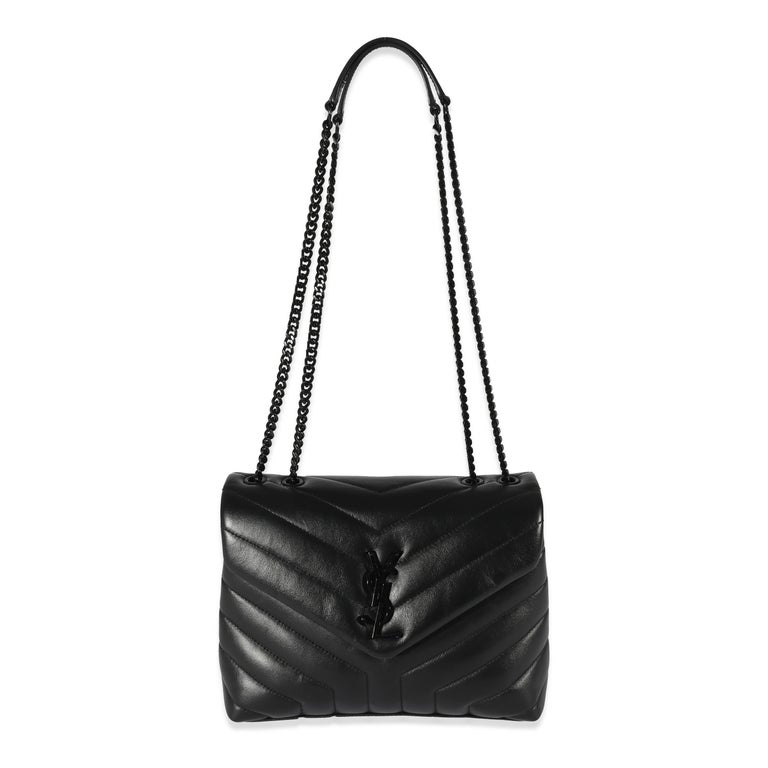 Saint Laurent Black Leather Small Loulou For Sale at 1stDibs
