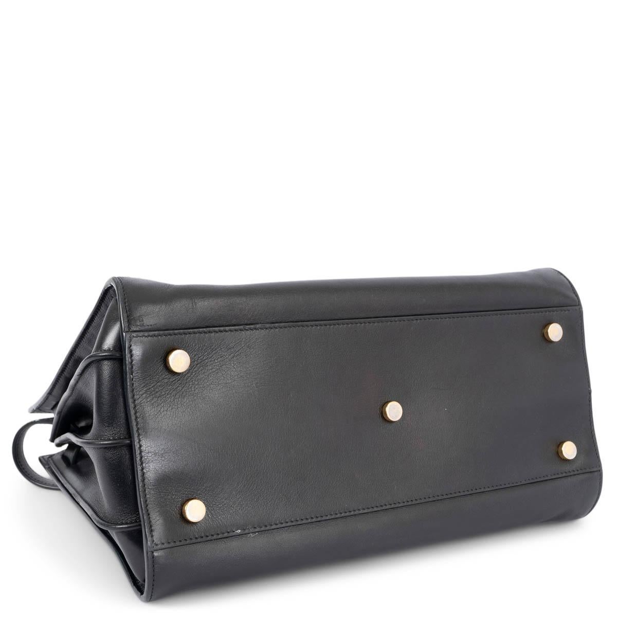 SAINT LAURENT black leather SMALL SAC DE JOUR Tote Bag In Good Condition In Zürich, CH