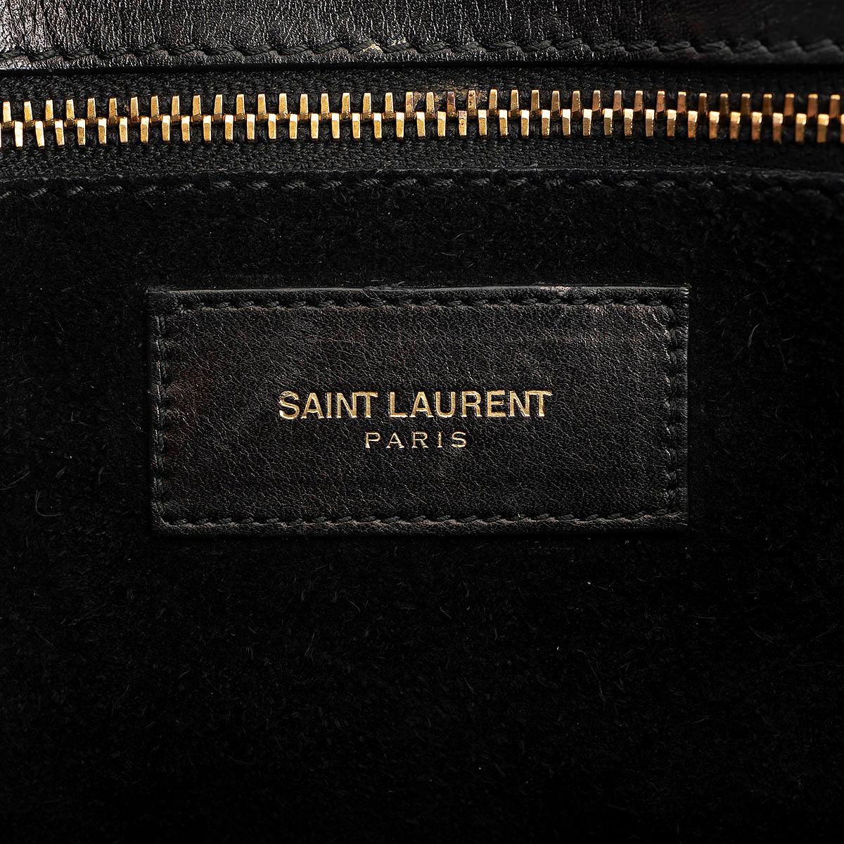 SAINT LAURENT black leather SMALL SAC DE JOUR Tote Bag 2