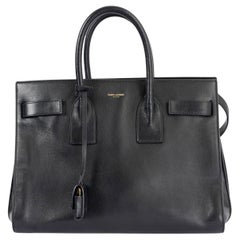 SAINT LAURENT Schwarze Tragetasche aus Leder SMALL SAC DE JOUR