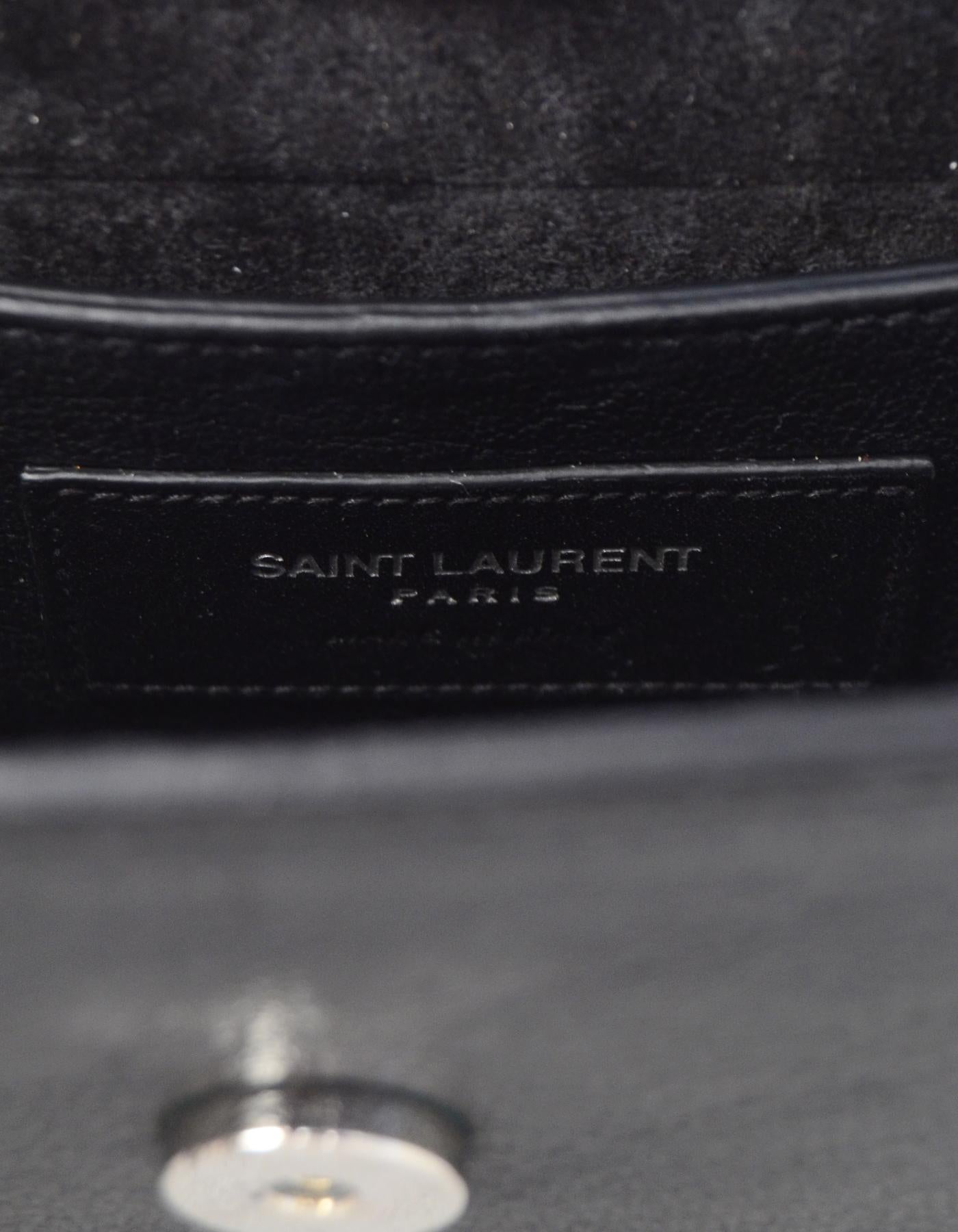 Women's Saint Laurent Black Leather Snake Fringe Mini Crossbody Bag rt $1, 750