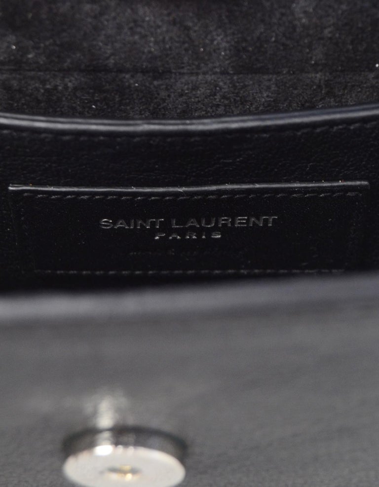 Saint Laurent Black Leather Snake Fringe Mini Crossbody Bag rt $1,750 ...