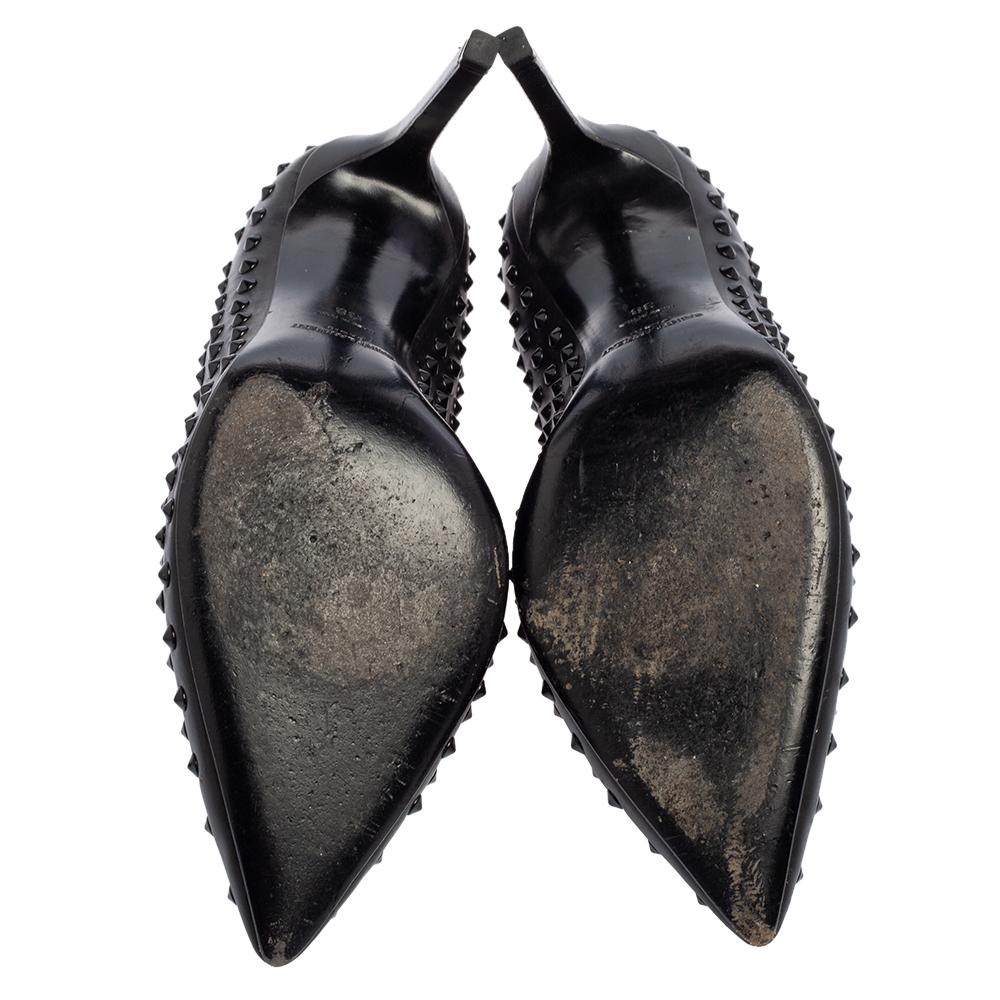 Saint Laurent Schwarze Leder-Pumps mit spitzer Zehe Größe 38 3