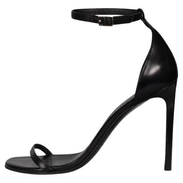 Saint Laurent Black Leather Stiletto Heels Size 37.5 im Angebot