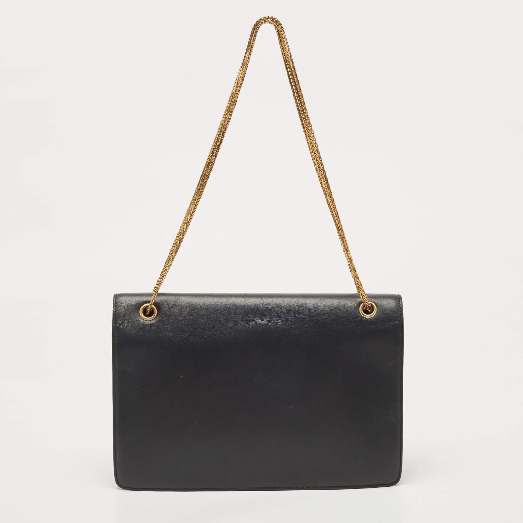 Saint Laurent Black Leather Studded Betty Shoulder Bag 1