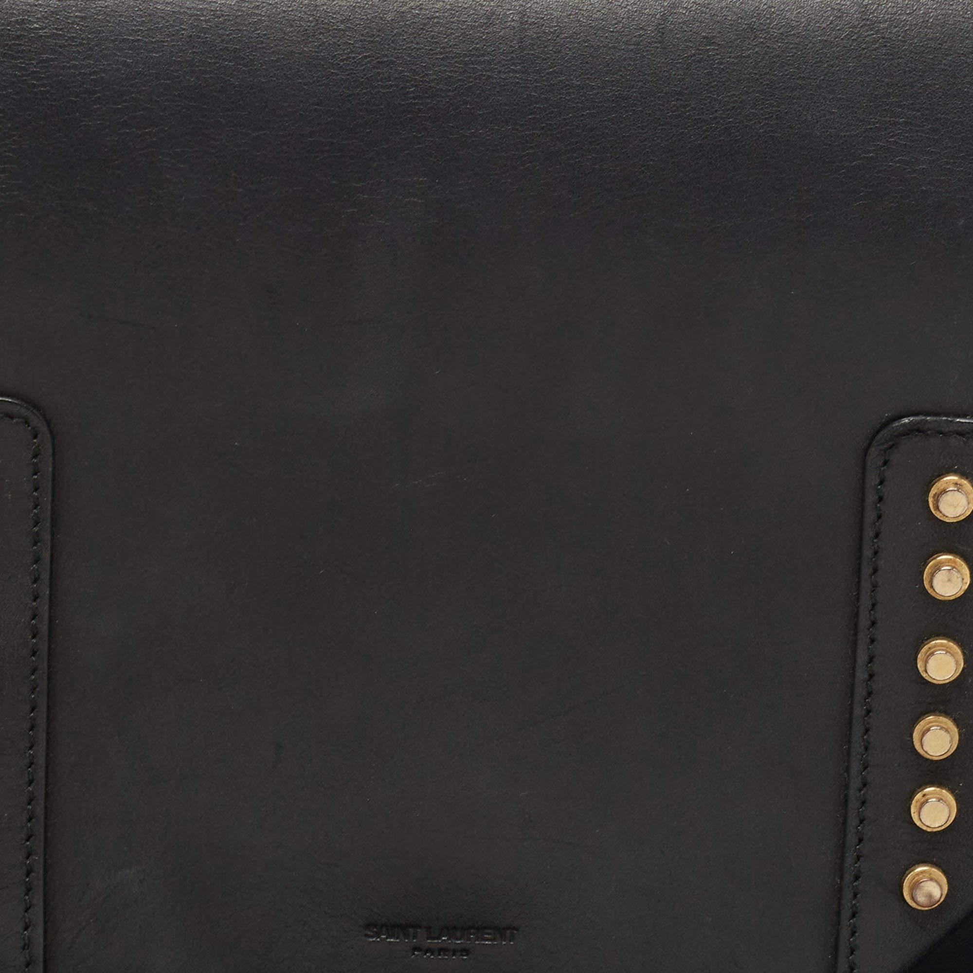Saint Laurent Black Leather Studded Betty Shoulder Bag 2