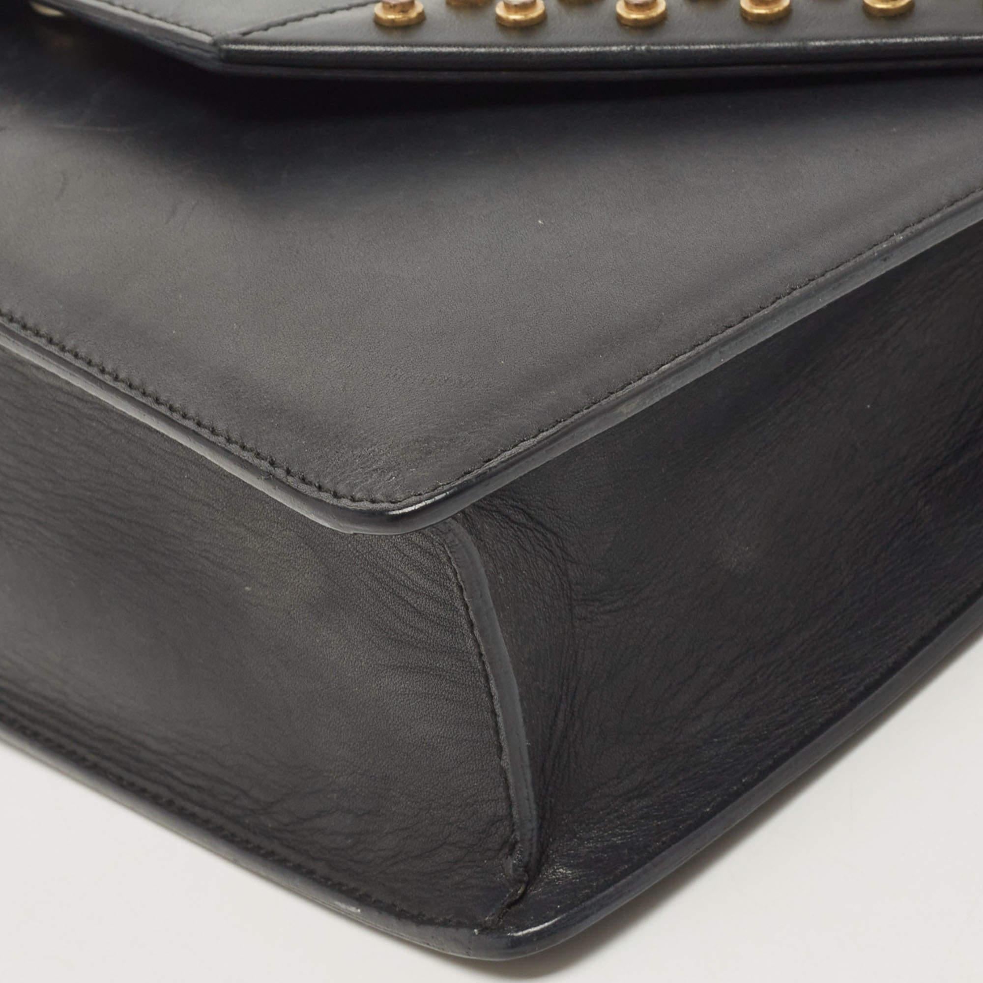 Saint Laurent Black Leather Studded Betty Shoulder Bag 3