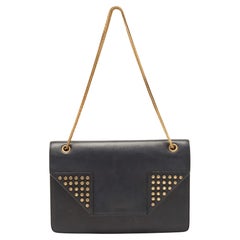 Saint Laurent Black Leather Studded Betty Shoulder Bag