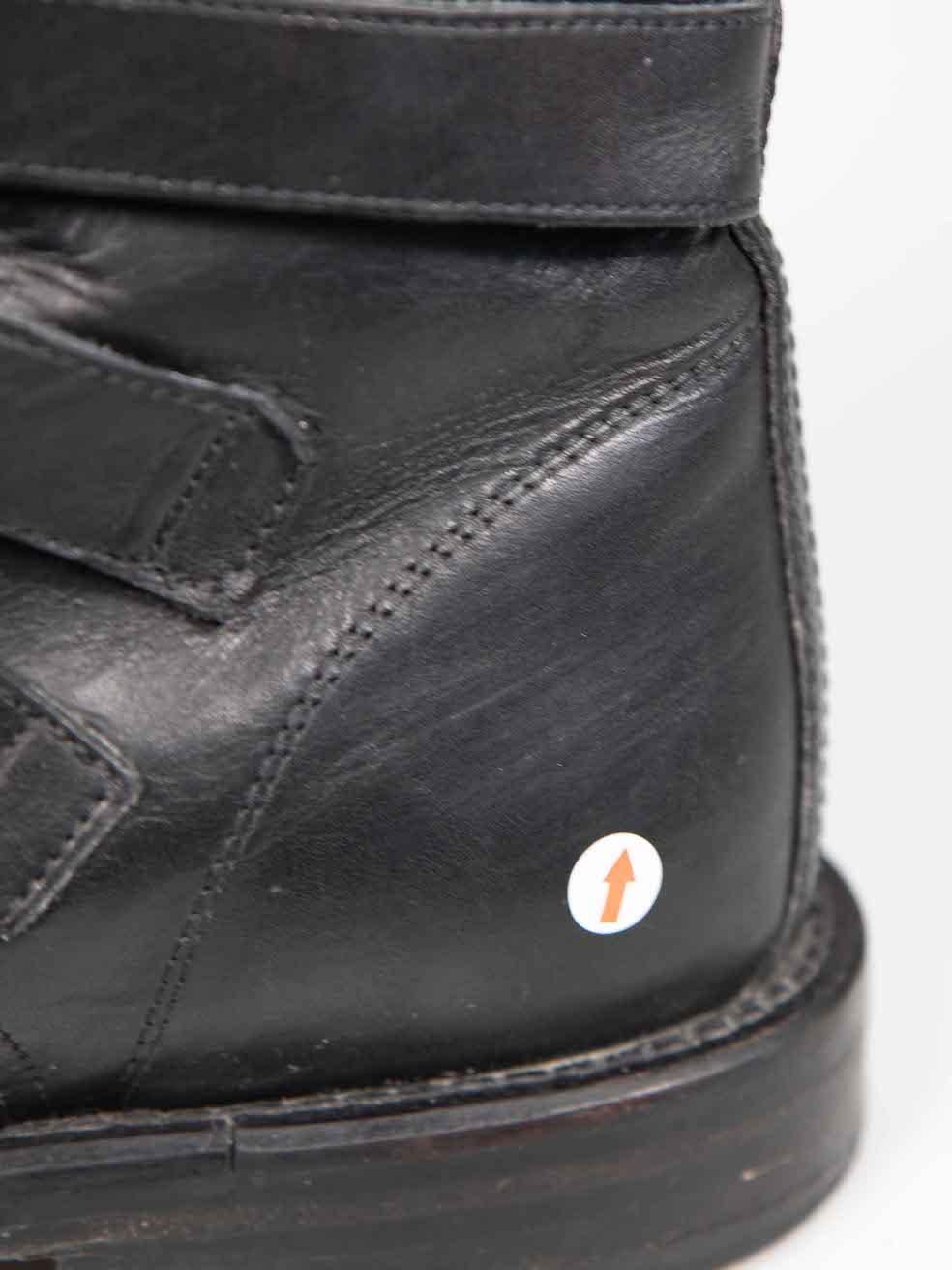 Saint Laurent Black Leather Studded Combat Boots Size IT 39.5 For Sale 4