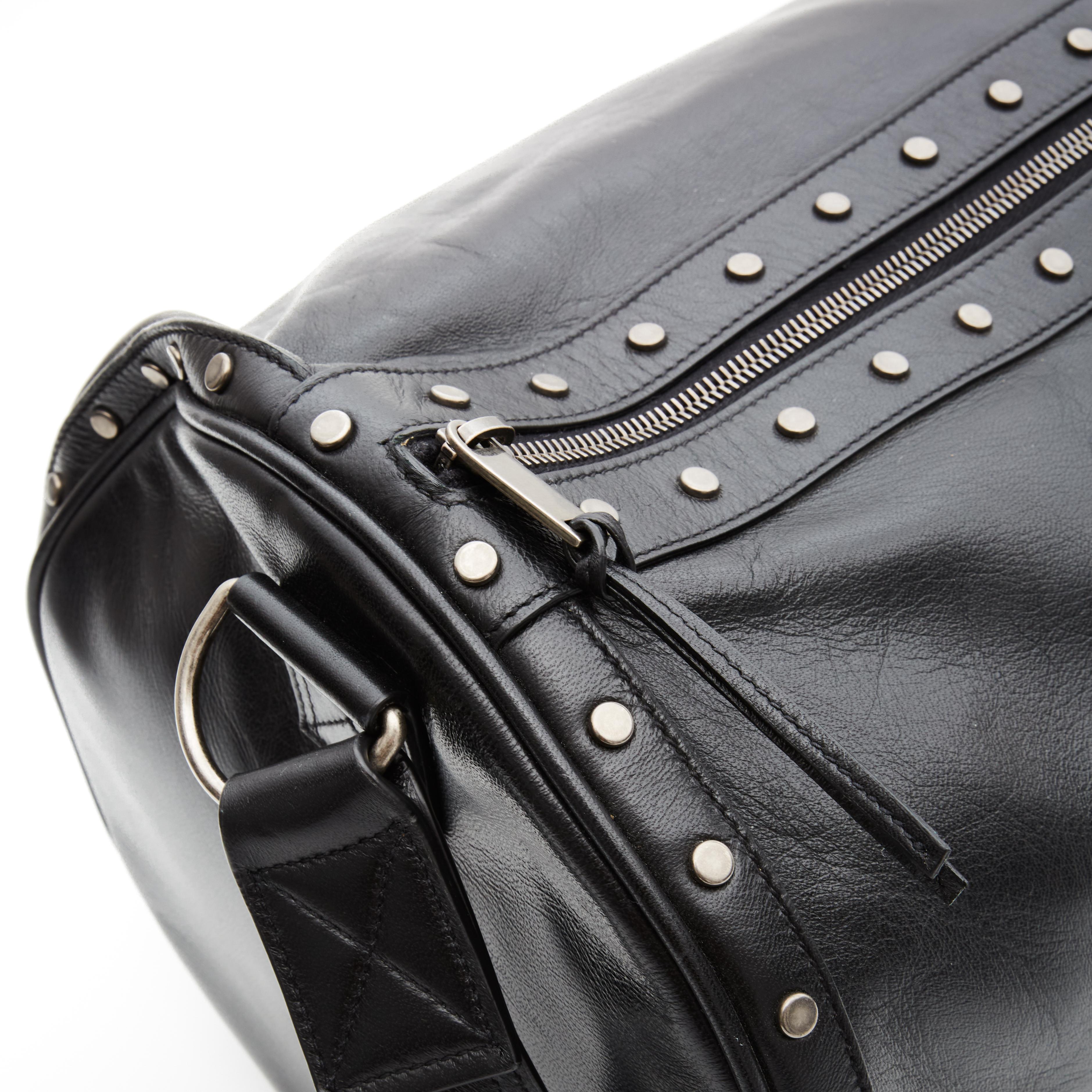 black leather studded bag