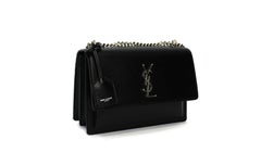 Saint Laurent Black Leather Sunset Bag