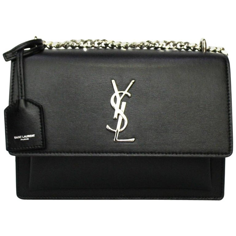 Saint Laurent Black Leather Sunset Bag at 1stDibs saint laurent