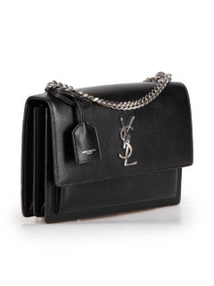 Saint Laurent Black Leather Sunset Convertible Bag