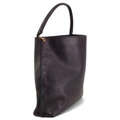 SAINT LAURENT black leather TAG MEDIUM HOBO Shoulder Bag