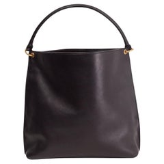 SAINT LAURENT black leather TAG MEDIUM HOBO Shoulder Bag