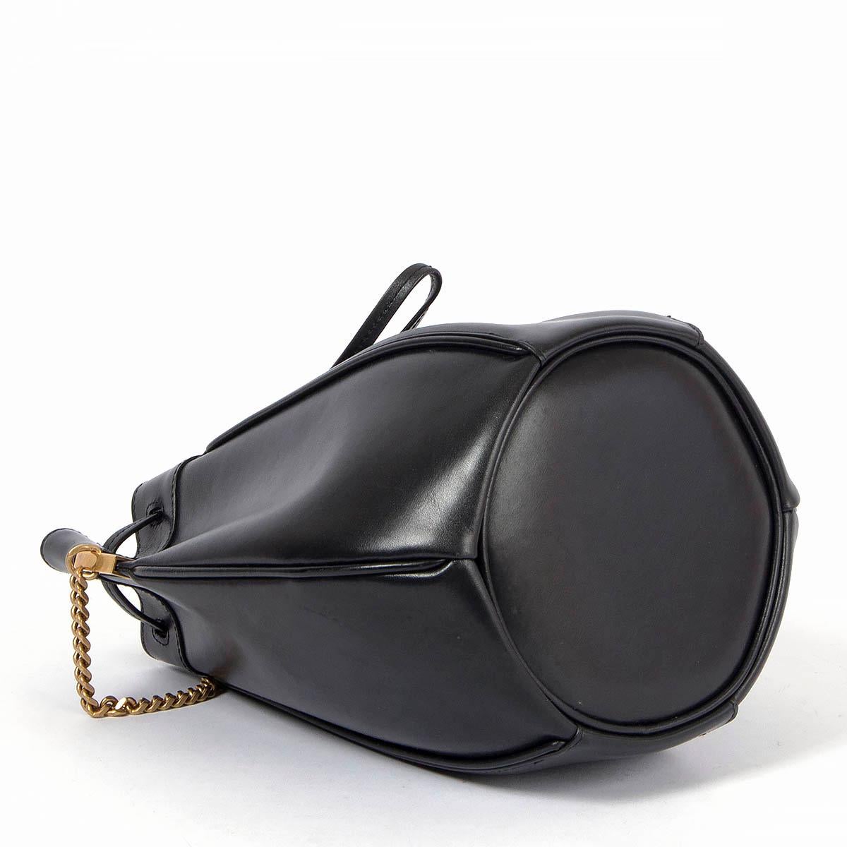 Women's SAINT LAURENT black leather TALITHA Bucket Shoulder Bag