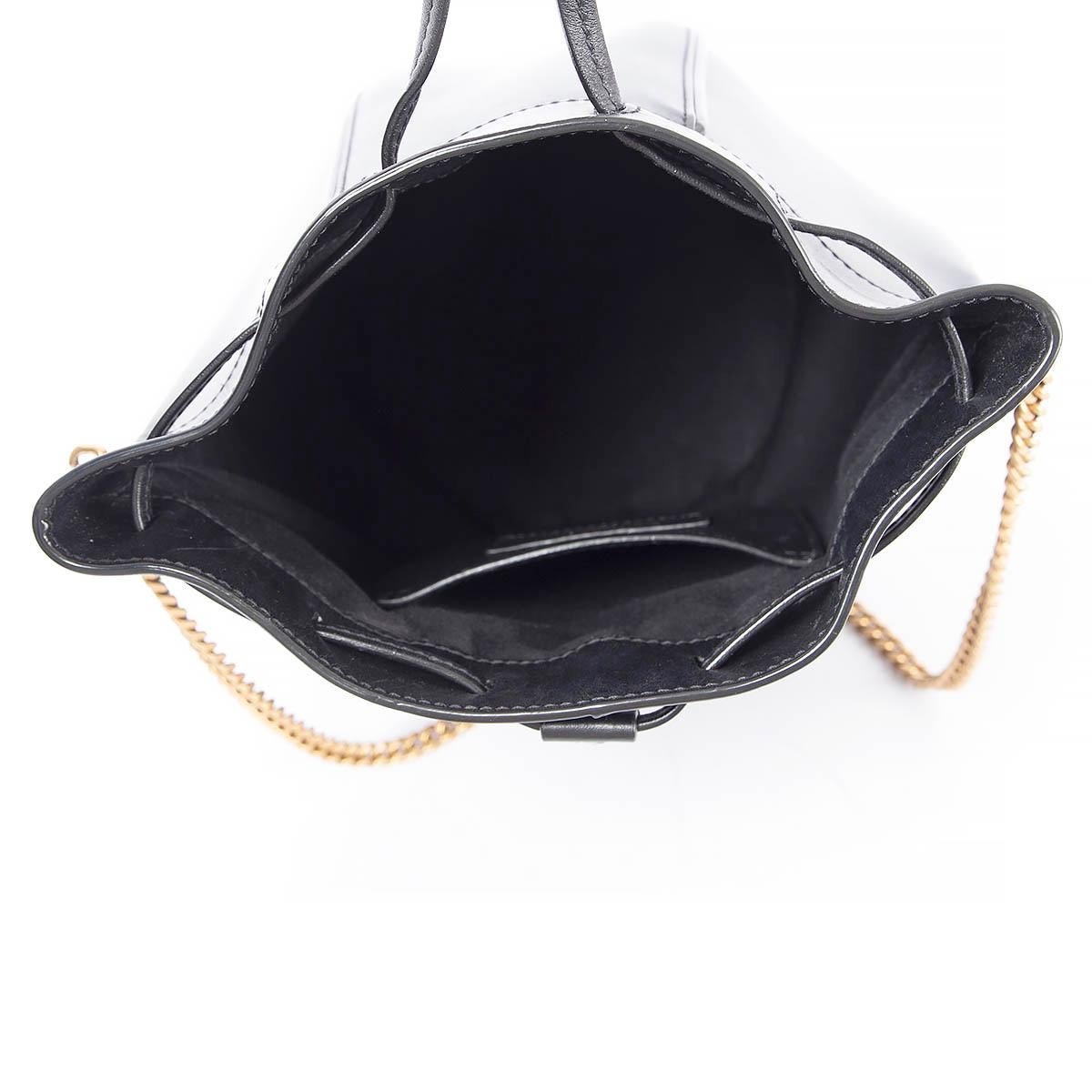 SAINT LAURENT black leather TALITHA Bucket Shoulder Bag 1