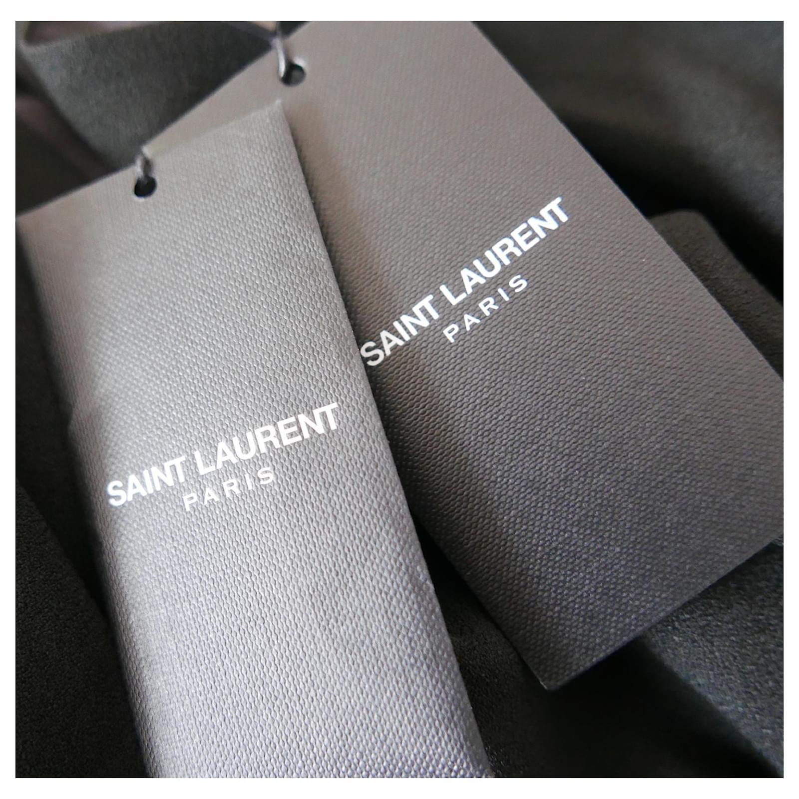 Saint Laurent Black Leather Tassel Mini Dress For Sale 2