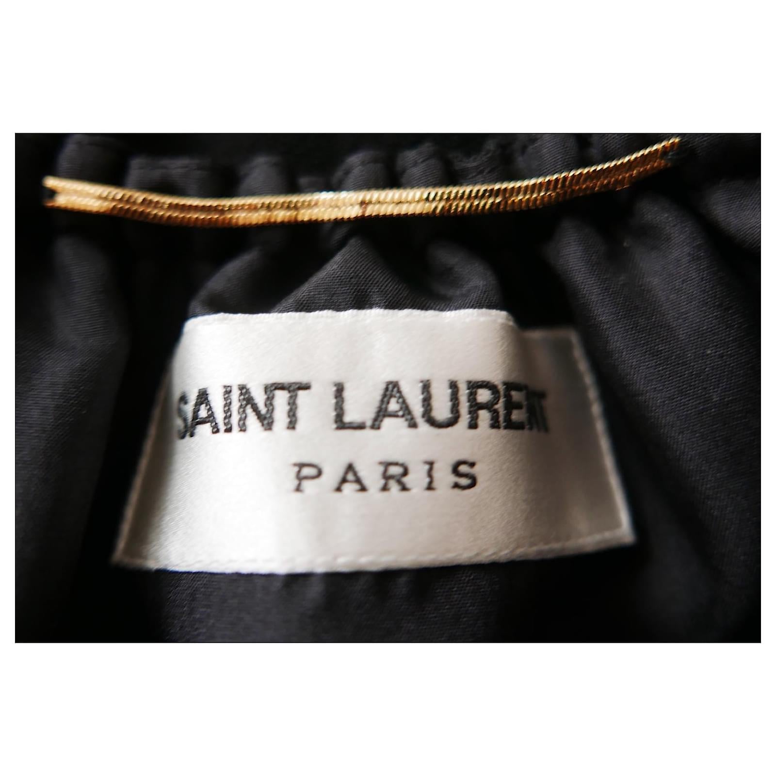 Saint Laurent Black Leather Tassel Mini Dress For Sale 4