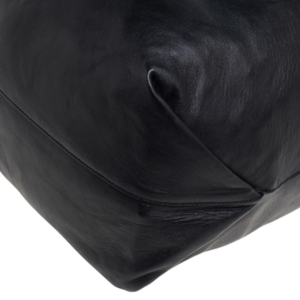 Saint Laurent Black Leather Teddy Bucket Bag 6
